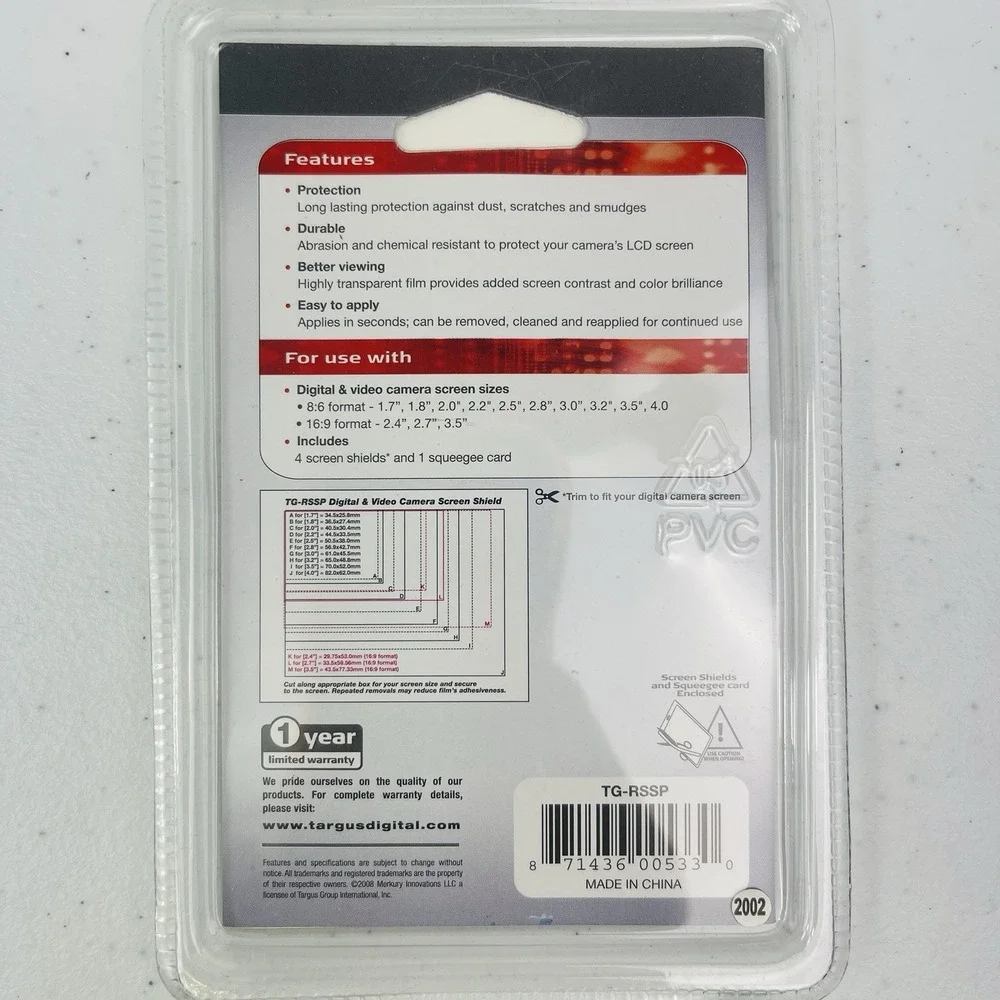 Targus Universal Screen Shield Protector for Digital Video Cameras